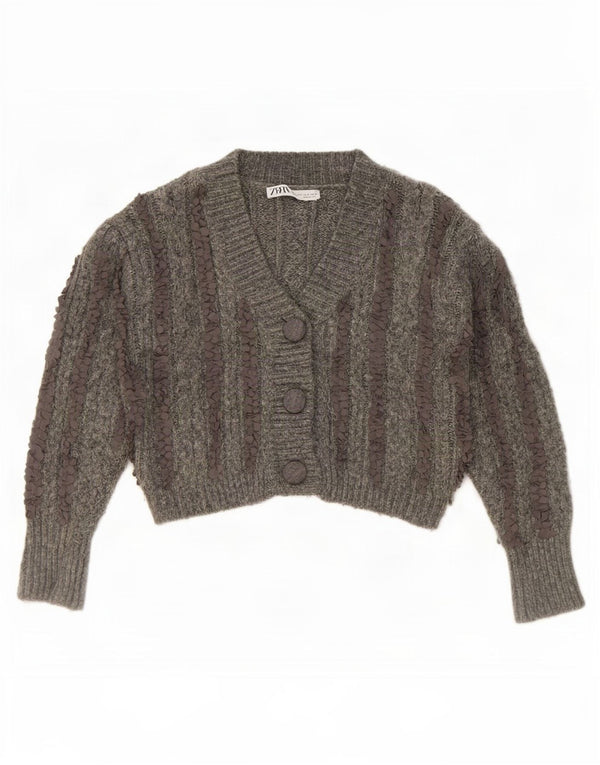 Zara ženski bolero kardigan džemper UK 10 male sive pruge