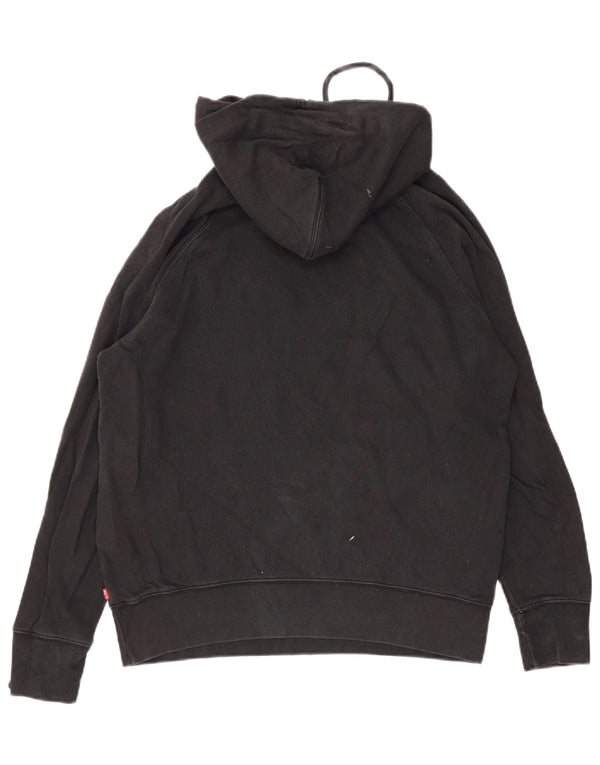 Levi's muška majica s kapuljačom srednje veličine, crni pamuk