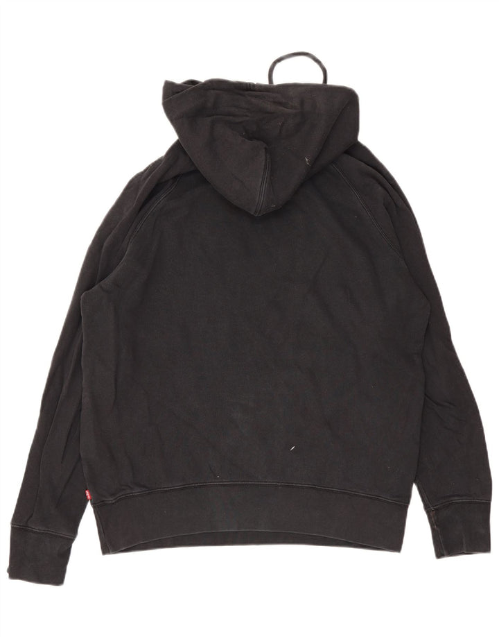 Levi's muška majica s kapuljačom srednje veličine, crni pamuk