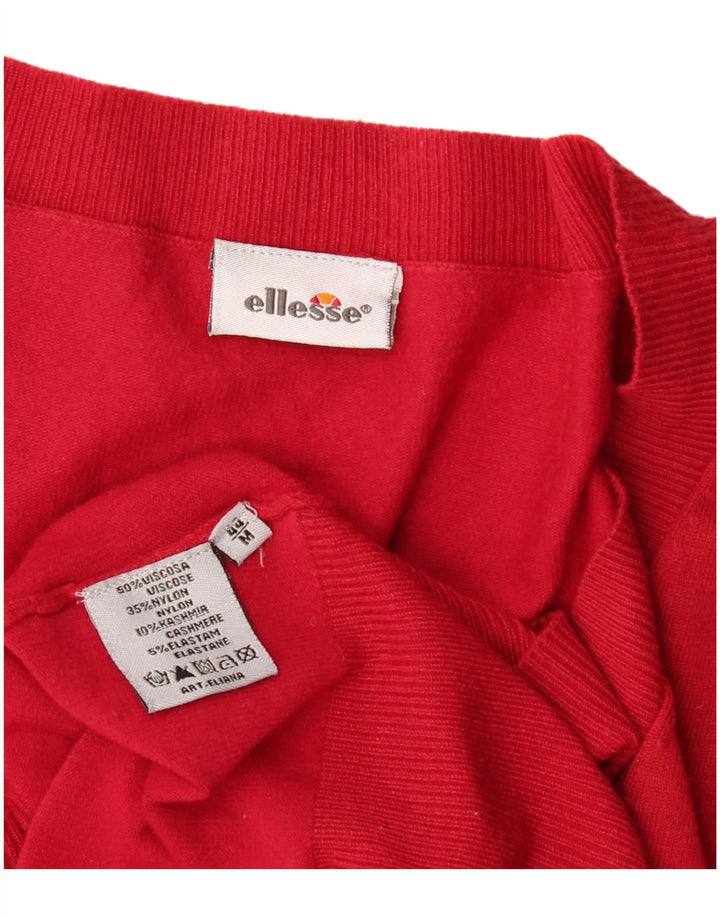 Ellesse ženski džemper s V-izrezom UK 12 Srednje crvena viskoza