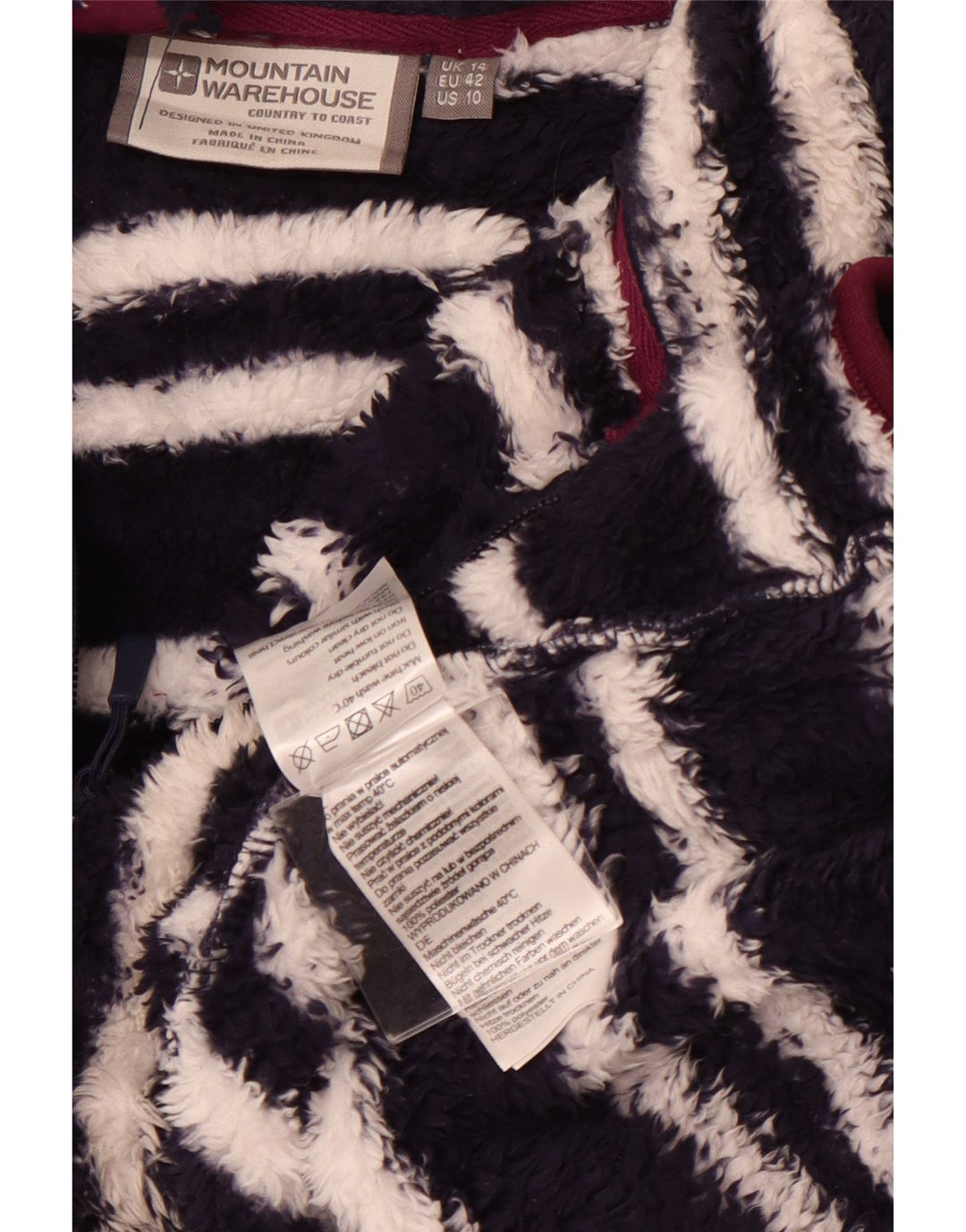 MOUNTAIN WAREHOUSE Ženski džemper od flisa UK 14 Veliki tamnoplavi na pruge