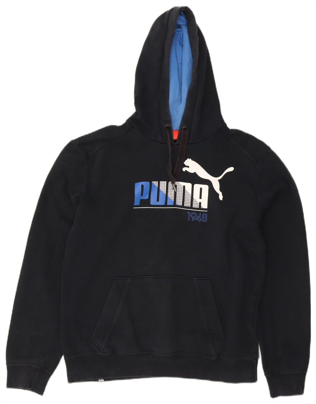 PUMA Mens Graphic Hoodie Jumper Medium Navy Blue