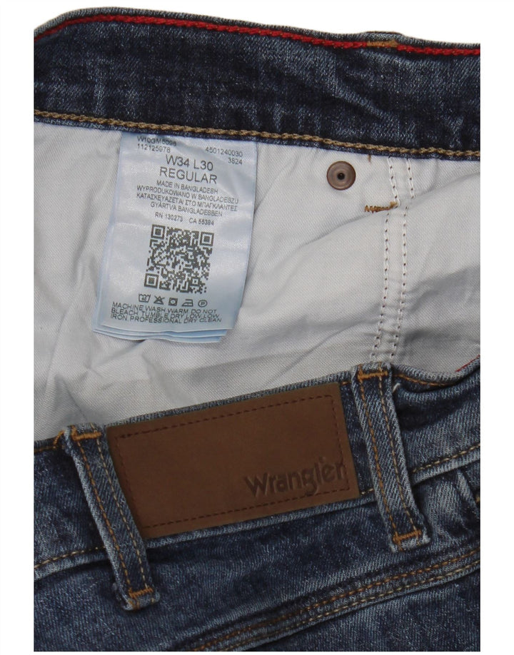 Wrangler muške obične ravne traperice W34 L30 plavi pamuk