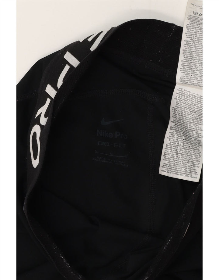 NIKE Ženske Dri Fit grafičke tajice UK 12 Srednje crni poliester