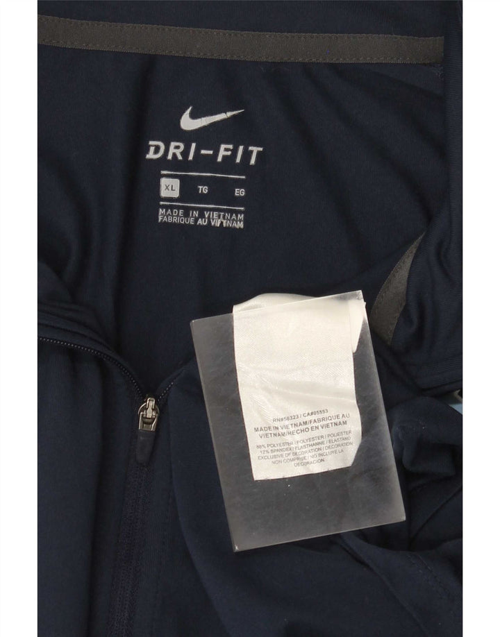 Nike Dri Fit Graphic Zip Neck Pulover Gornja majica XL tamnoplava