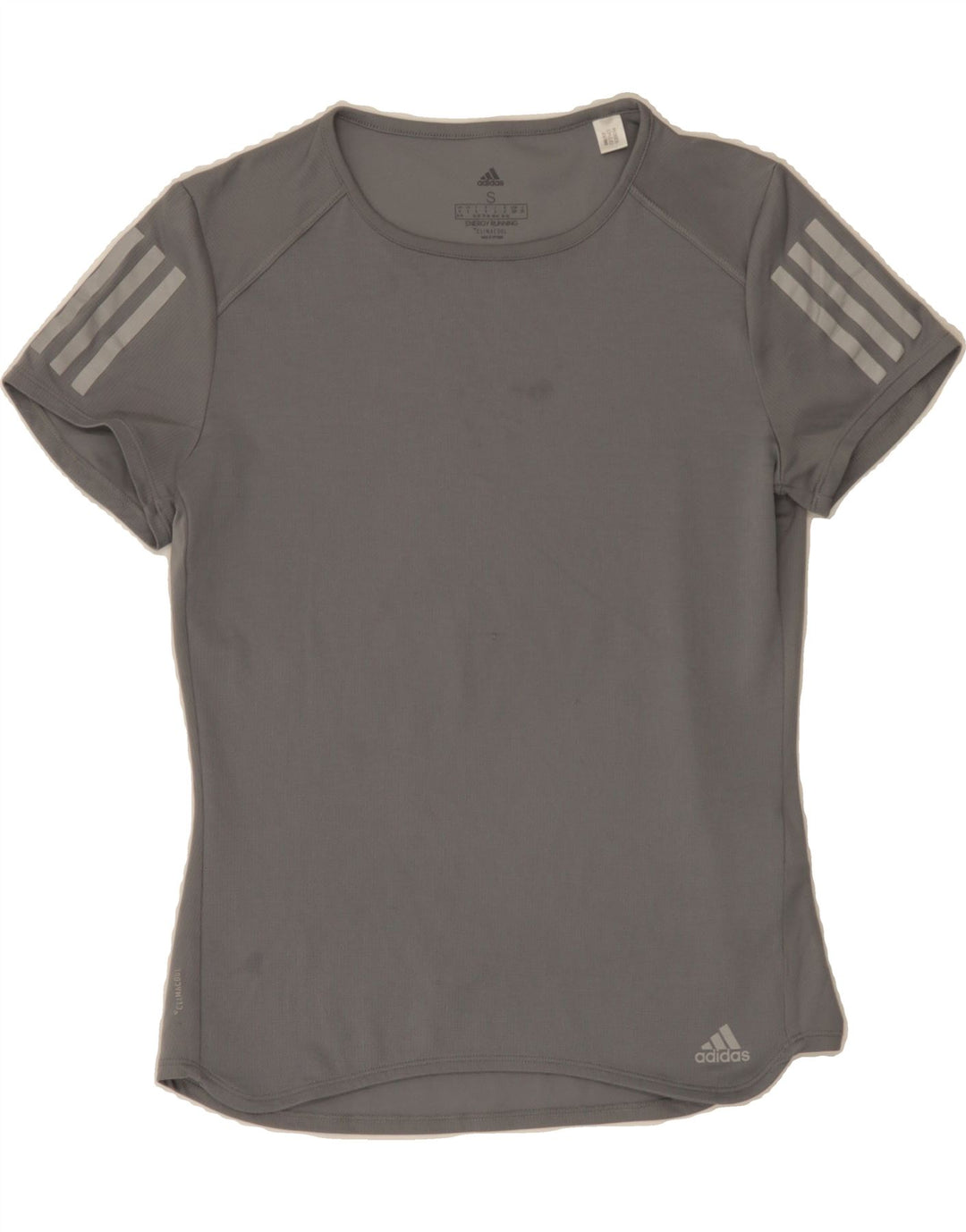 ADIDAS Womens Climacool T-Shirt Top UK 8/10 Small Grey Polyester Vintage Adidas and Second-Hand Adidas from Messina Hembry 