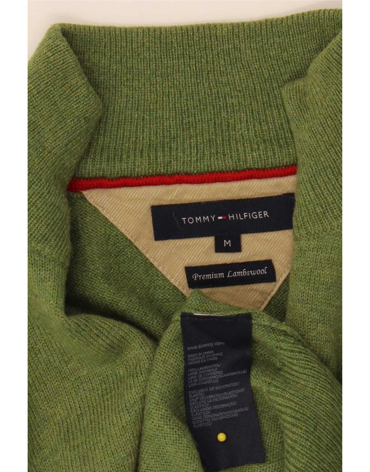 Tommy Hilfiger muški džemper s izrezom s patentnim zatvaračem srednje zelene boje od janjeće vune