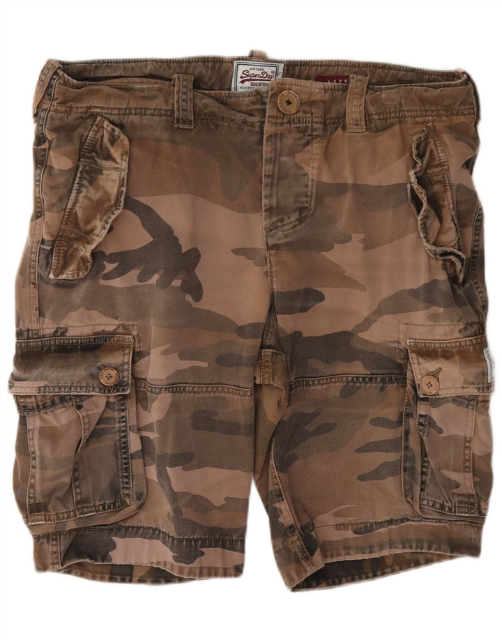 Superdry muške kargo kratke hlače Large W36, smeđi kamuflažni pamuk