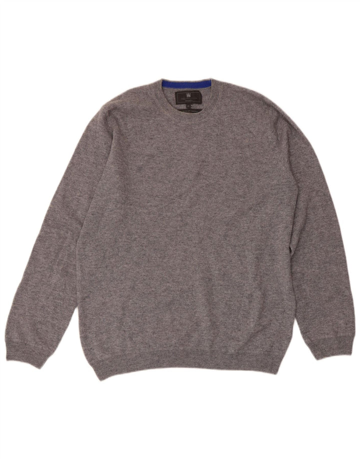 MARKS & SPENCER muški pulover s okruglim izrezom po mjeri, srednje sivi