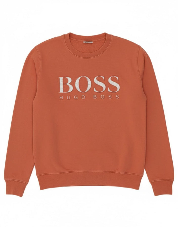 Hugo Boss ženski džemper s grafičkim motivima UK 12 srednje narančaste boje