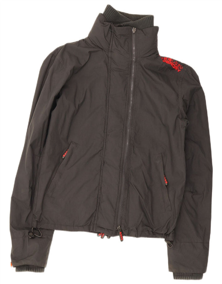 Superdry muška grafička vjetrovka jakna UK 36 Mala siva najlonska