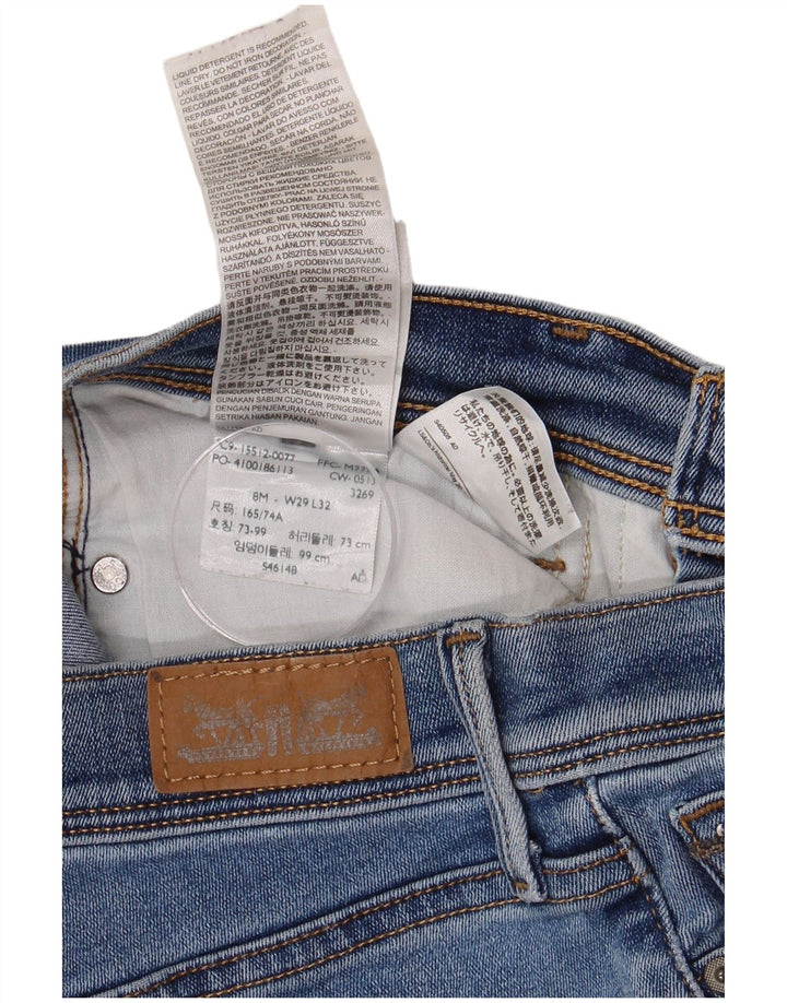 LEVI'S Ženske Bootcut traperice US 8 srednje W29 L32 plavi pamuk