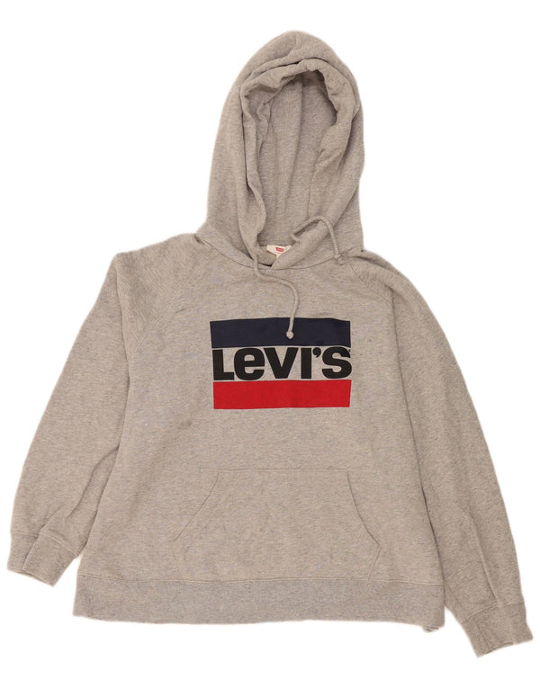 Levi's ženska majica s kapuljačom s grafičkim motivima UK 18 XL sivi pamuk