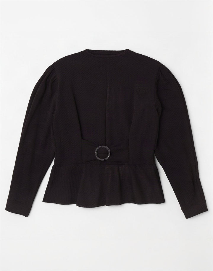 Vintage ženska košulja bluza UK 12 srednje crna