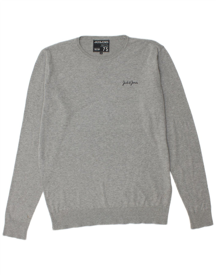 Jack & Jones muški džemper s okruglim izrezom XL sivi s pjegama