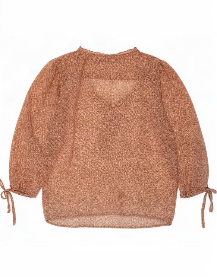 Zara ženski gornji dio s 3/4 rukavima s apstraktnim uzorkom UK 10 Small Beige