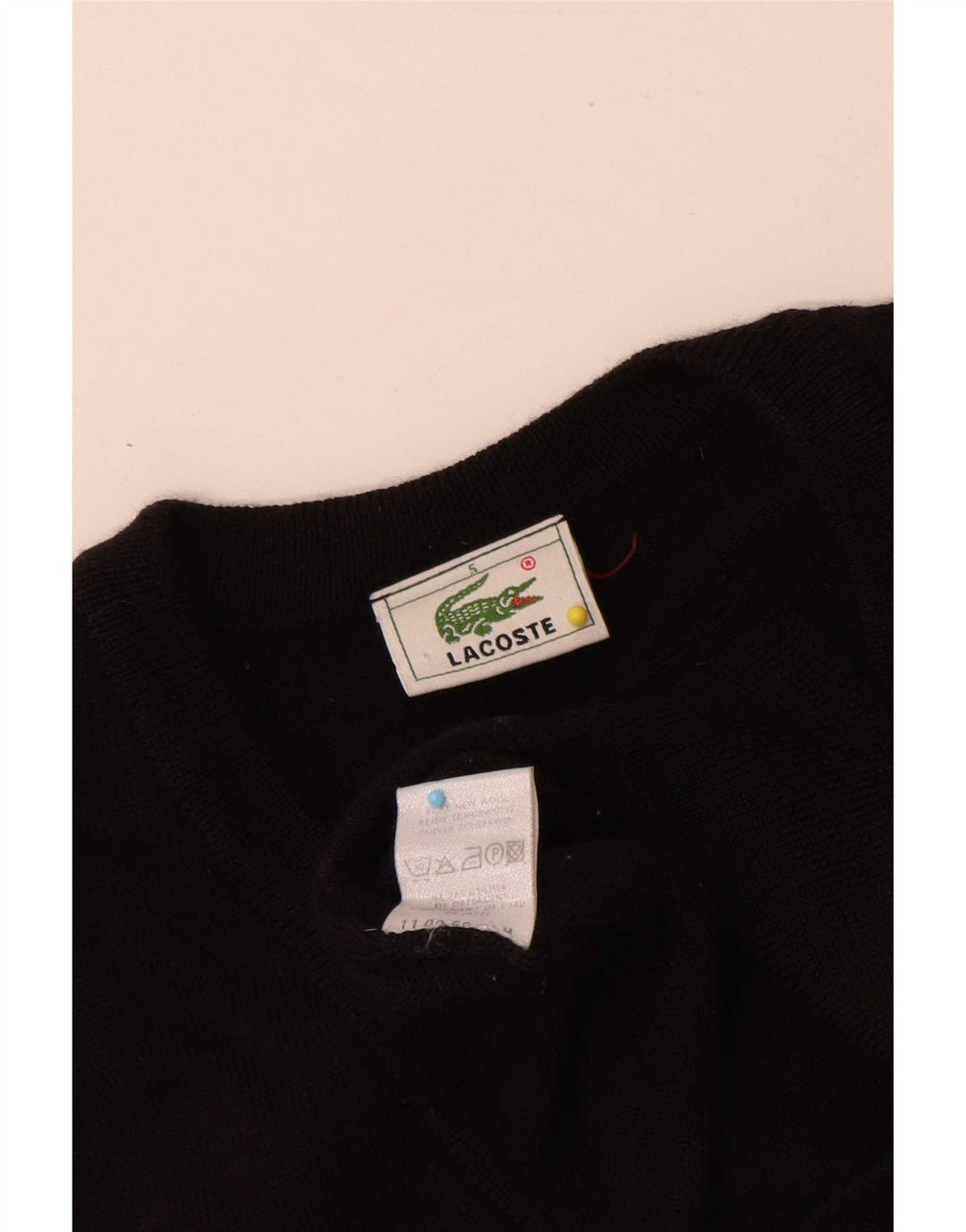 Lacoste muški džemper s V-izrezom, veličina 5, velika crna nova vunena