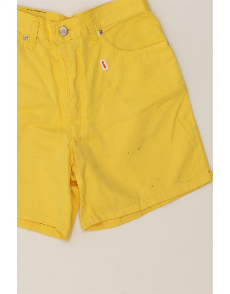 VINTAGE Womens Casual Shorts UK 14 Medium W28  Yellow Cotton Vintage Vintage and Second-Hand Vintage from Messina Hembry 