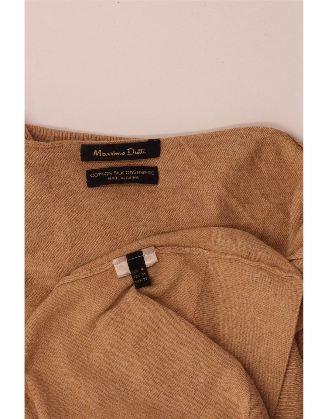 MASSIMO DUTTI Ženski pulover s rol izrezom UK 12 Srednje bež pamuk