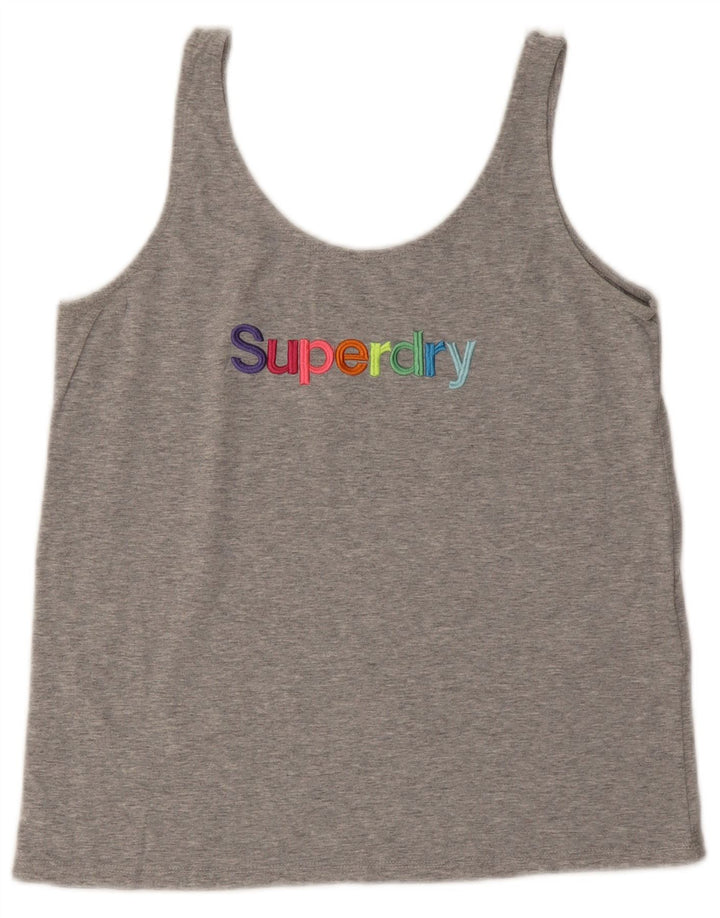 Superdry ženski grafički prsluk UK 8 Mali sivi pamuk