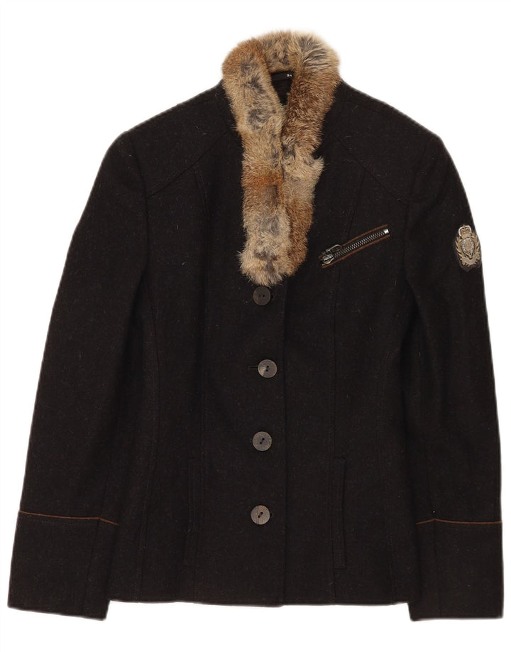 Allwerk ženski sako sa 4 gumba EU 34 XS od crne djevičanske vune