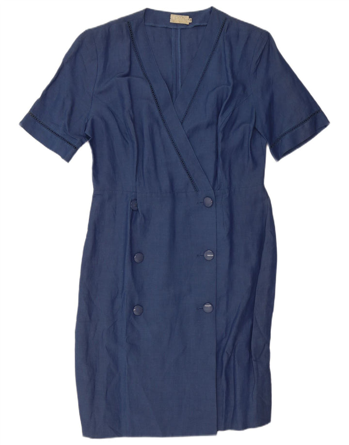 Vintage ženska haljina na omot IT 50 XL plava