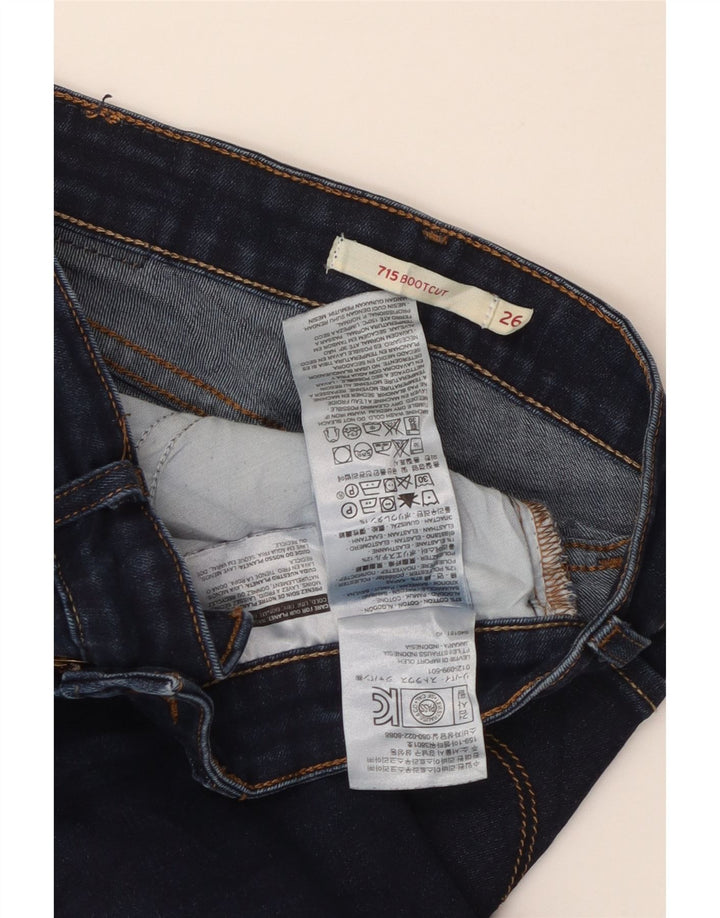 Levi's ženske 715 Bootcut traperice W26 L28 tamnoplavi pamuk