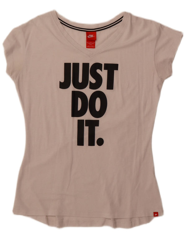 Ženska majica kratkih rukava Nike Graphic UK 14 Medium Off White