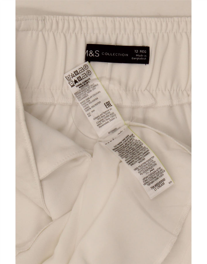 MARKS & SPENCER Ženska ravna suknja UK 12 srednje W30 bijeli poliester