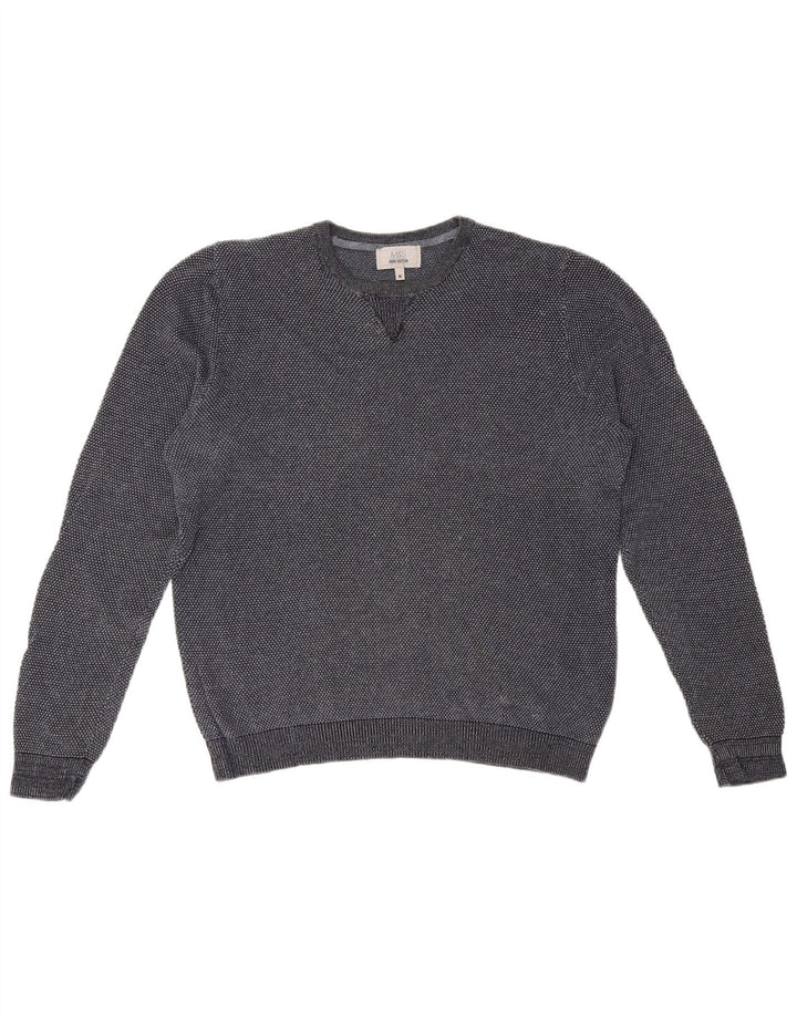 MARKS & SPENCER Mens Crew Neck Jumper Sweater Medium Grey Cotton
