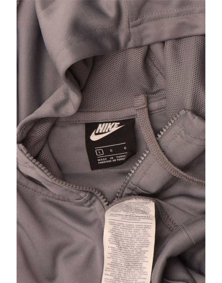 Nike muški pulover s kapuljačom s patentnim zatvaračem veliki sivi poliester u blokovima boja