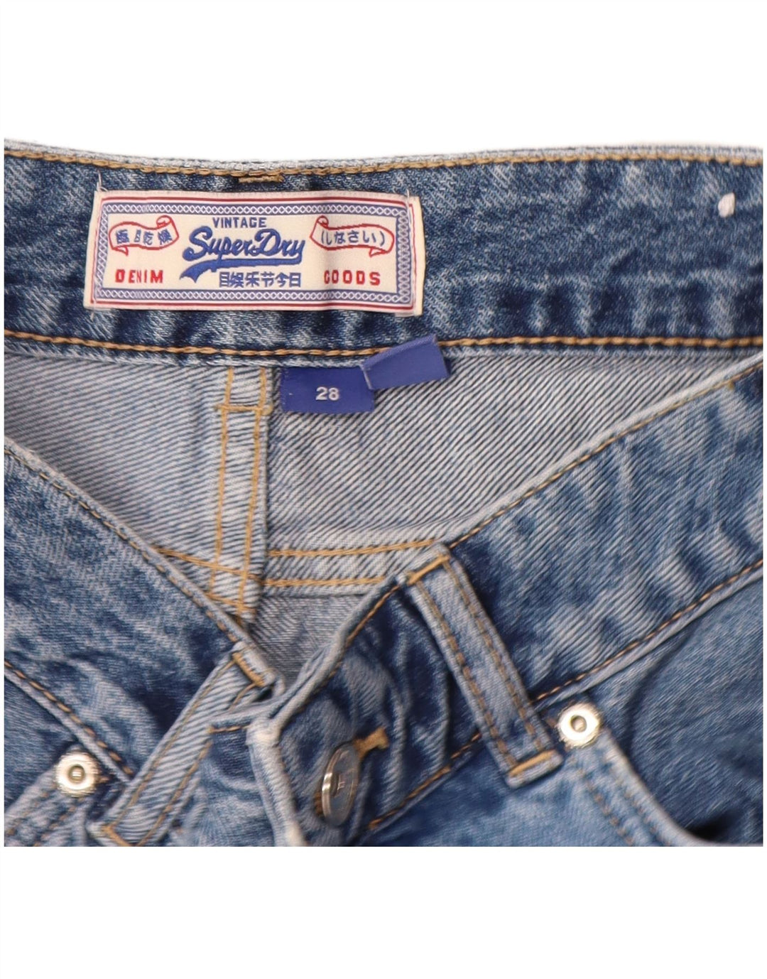 Superdry ženske traper kratke hlače W28 srednje plavi pamuk