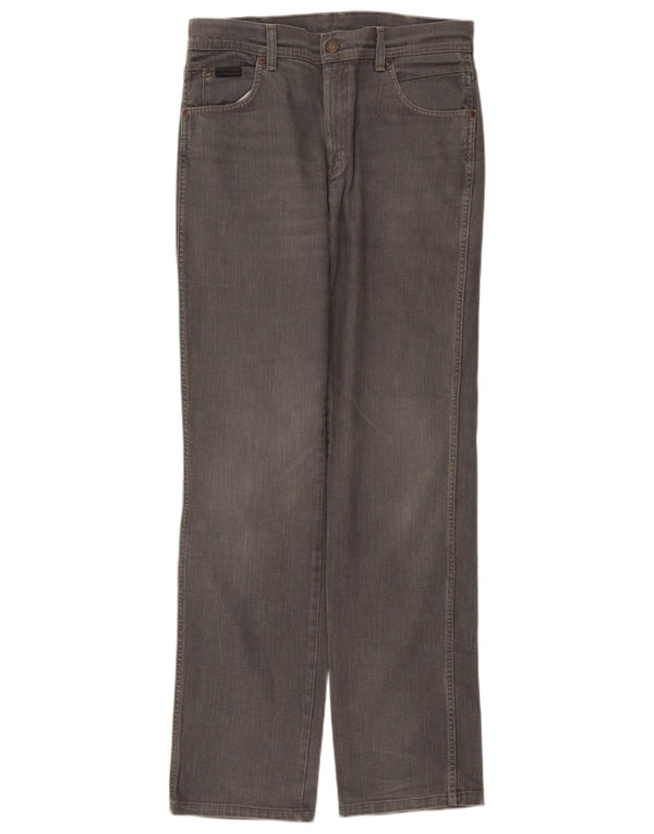 Wrangler Mens Texas Stretch Straight Jeans W33 L36 Grey Cotton