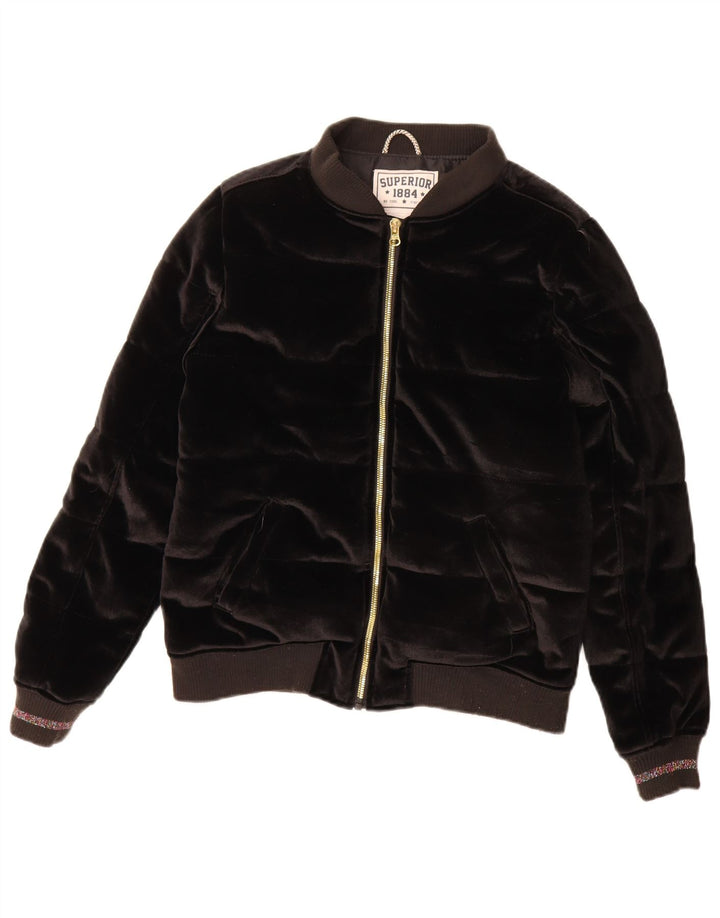 Superiorna jakna za djevojčice od velura, 13-14 godina, crni poliester