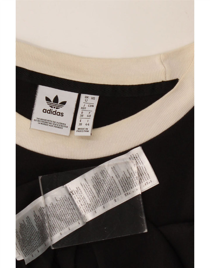 ADIDAS ženska majica kratkih rukava UK 12 srednje crni pamuk