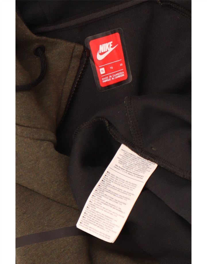 Nike muški pulover s kapuljačom s patentnim zatvaračem XL kaki pamuk