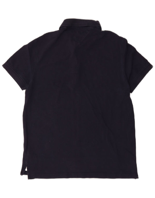 Tommy Hilfiger Mens Slim Fit Polo Shirt Large Navy Blue Cotton