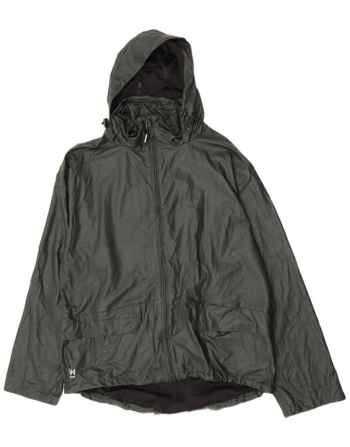 Helly Hansen muška kišna jakna s kapuljačom UK 42 XL zeleni poliuretan