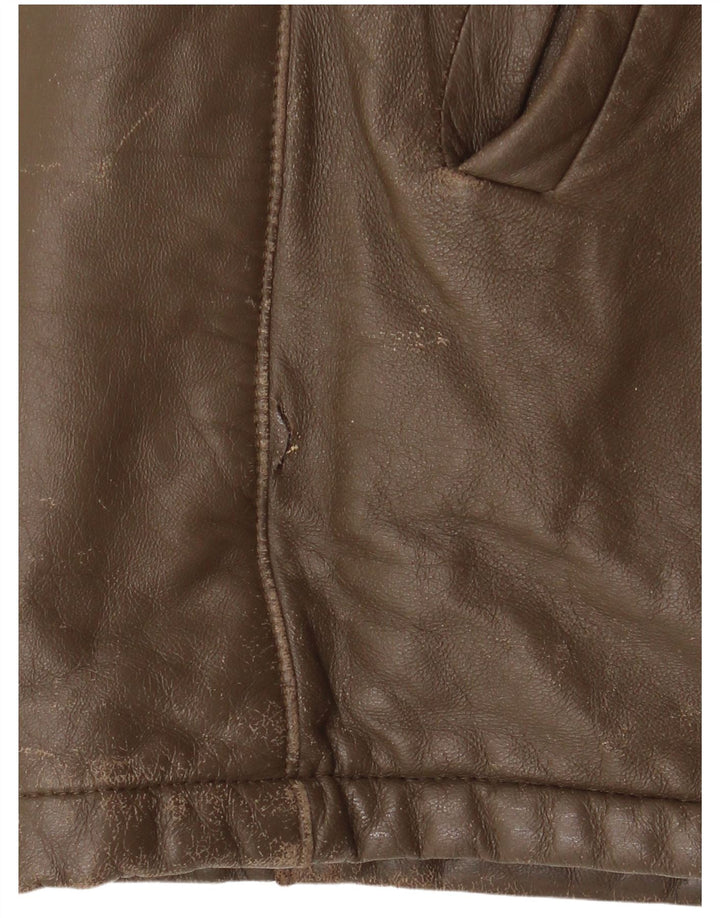 Vintage muška kožna jakna IT 52 XL smeđa koža