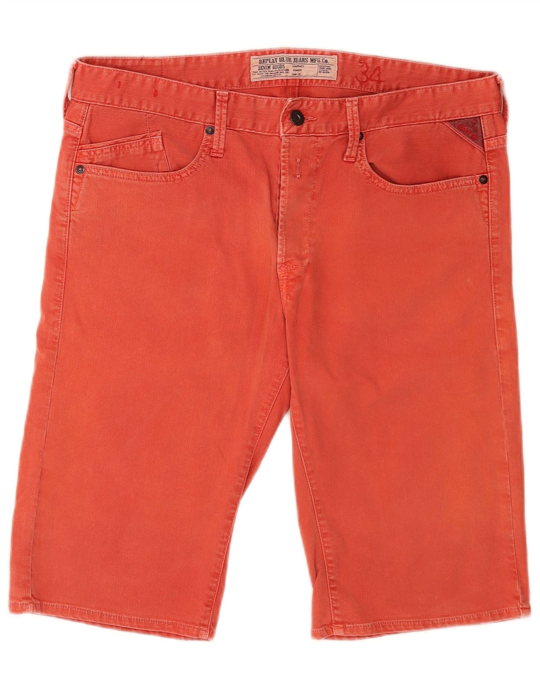 Replay Muške Graphic Regular Denim kratke hlače W34 Veliki crveni pamuk
