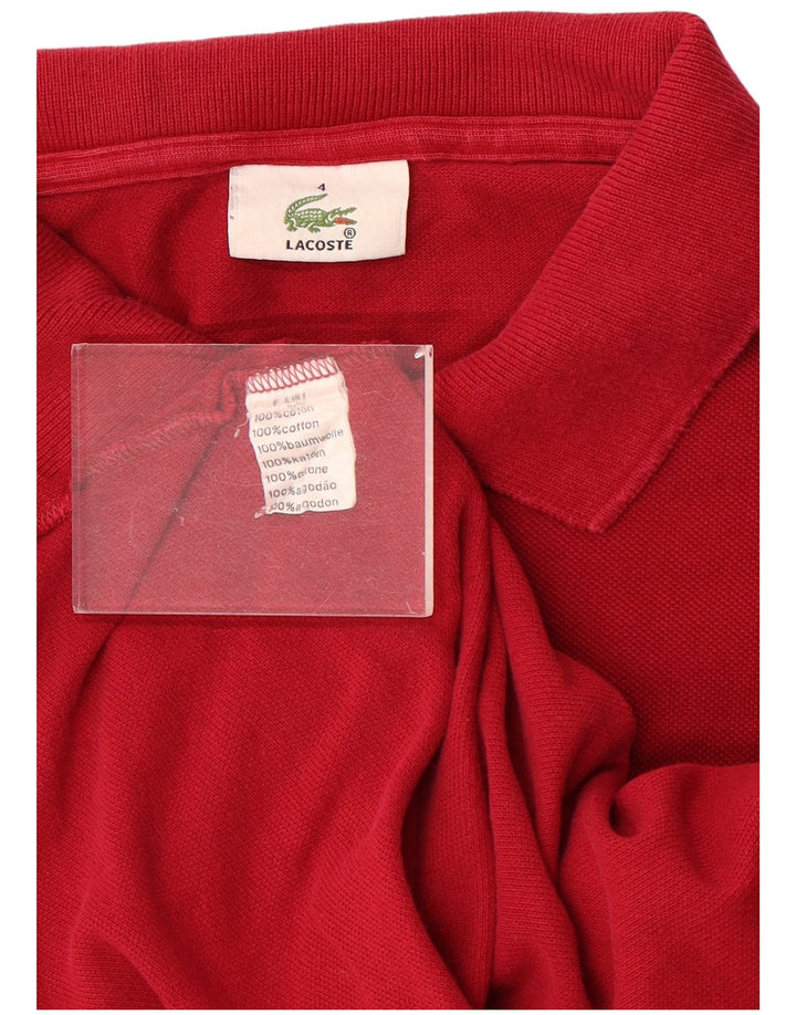 Lacoste muška polo majica dugih rukava, veličina 4, srednje crveni pamuk