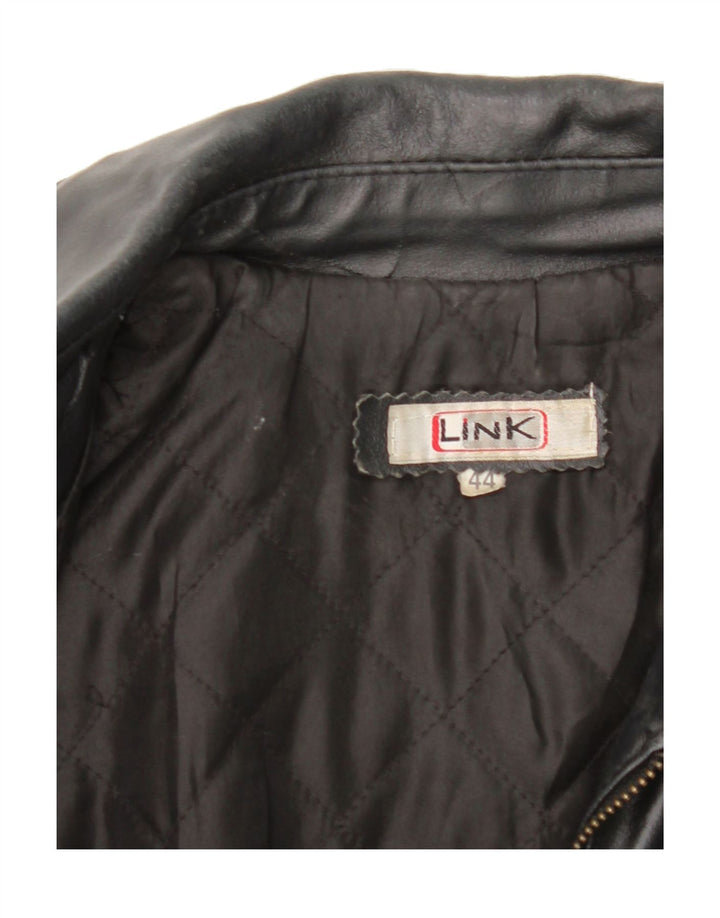 VINTAGE Womens Leather Jacket IT 44 Medium Black Leather Vintage Vintage and Second-Hand Vintage from Messina Hembry 