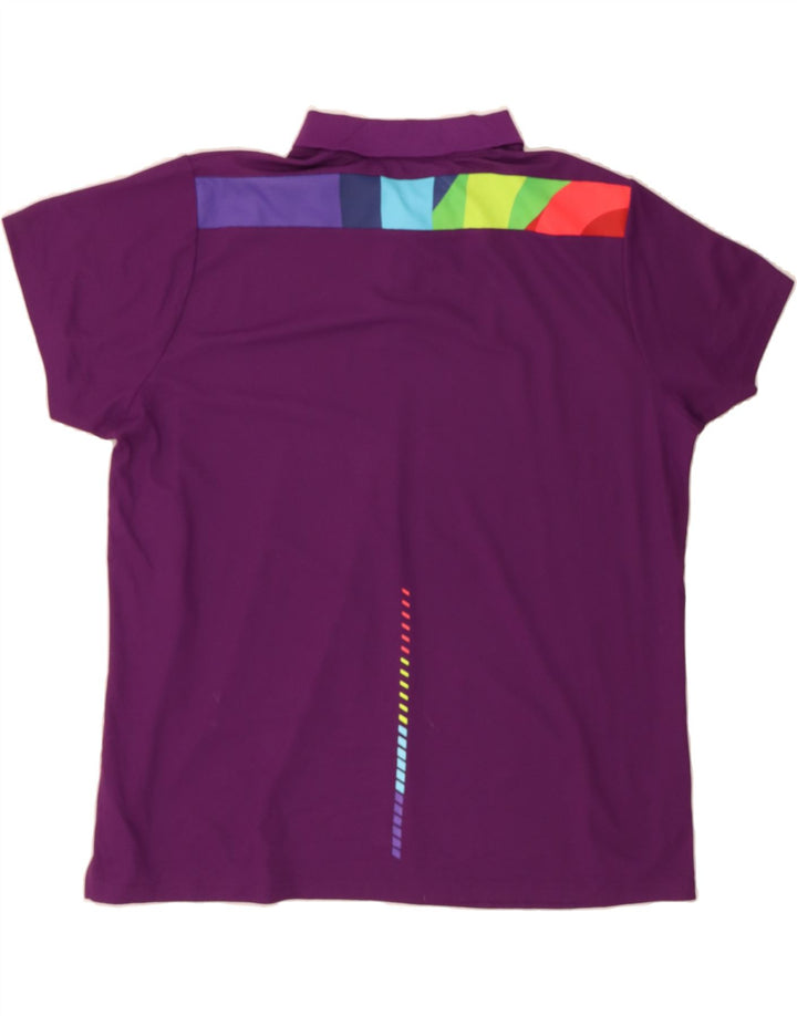 ASICS Mens Graphic Polo Shirt 3XL Purple Polyester Vintage Asics and Second-Hand Asics from Messina Hembry 