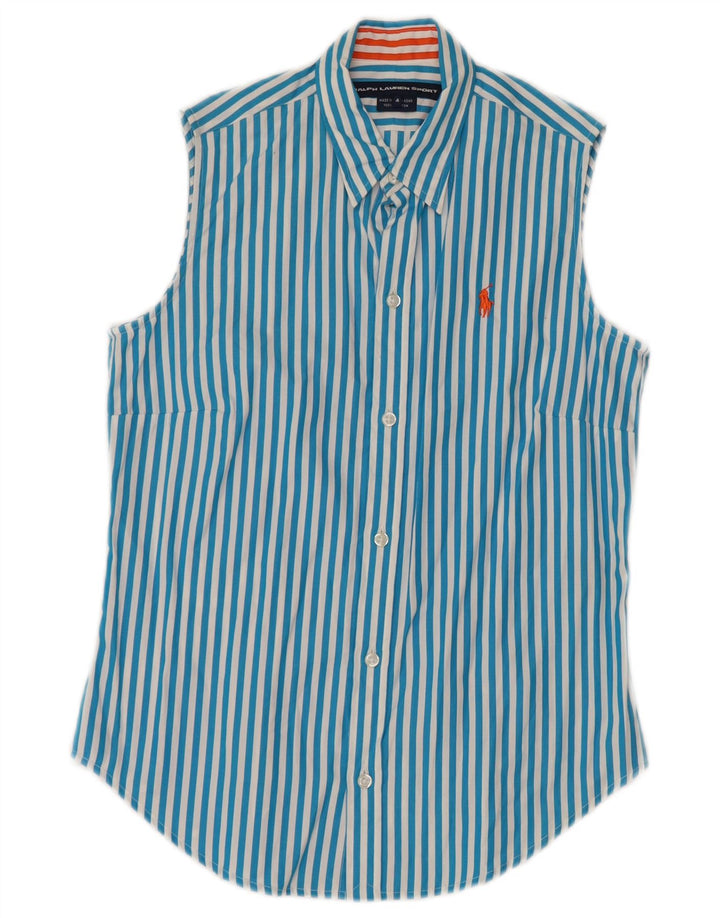 RALPH LAUREN Ženska majica bez rukava US 4 na male plave pruge, pamuk