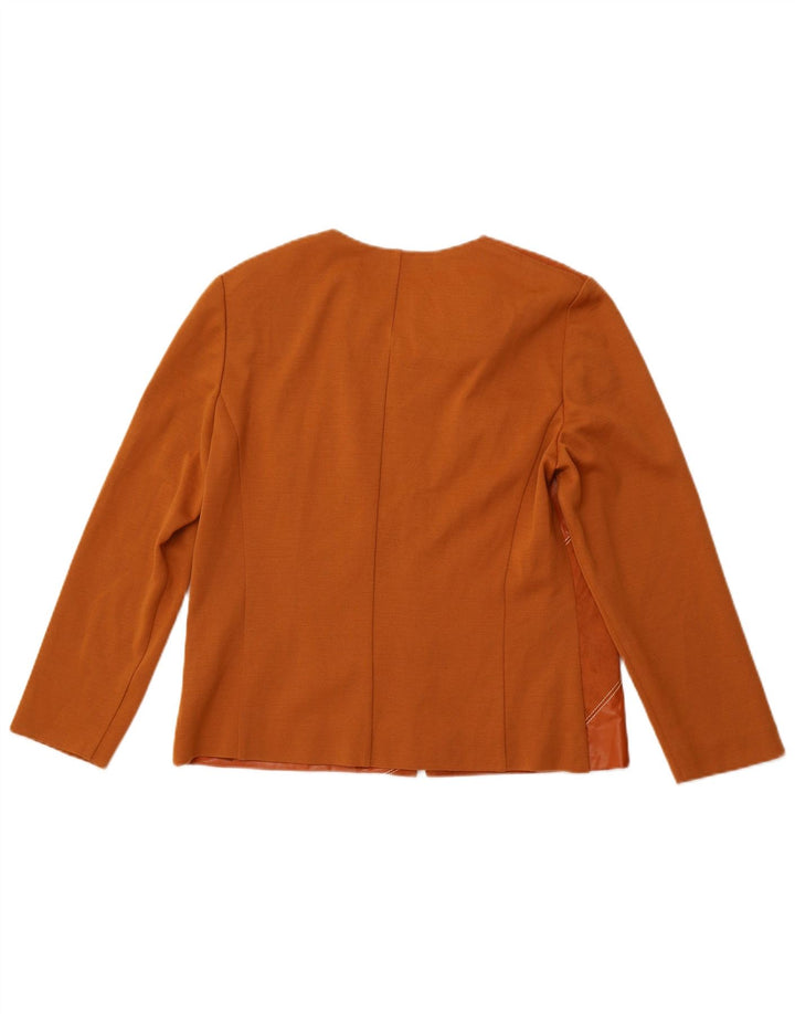 PIERRE CARDIN Ženski kardigan pulover UK 14 Srednje smeđa patchwork vuna