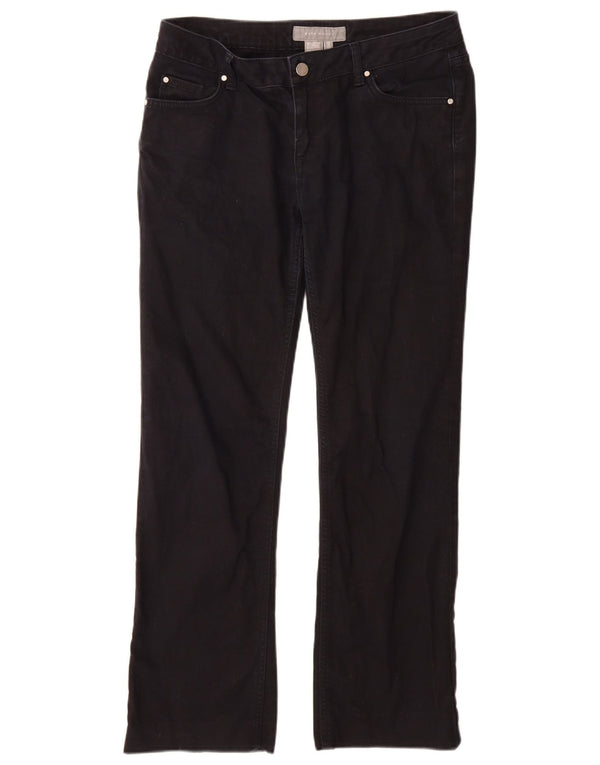 Zara Womens Straight Casual Trousers EU 44 XL W34 L29 Navy Blue Cotton
