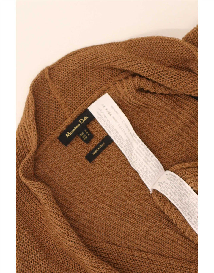 Massimo Dutti ženski dugi kardigan pulover UK 14 srednje smeđi poliester
