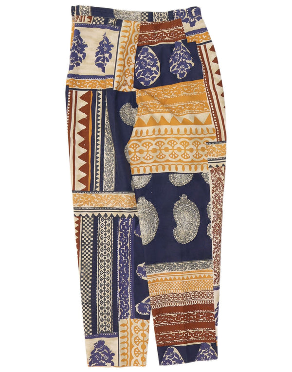 Vintage ženske sužene hlače UK 14 Large W28 L30 Raznobojni paisley