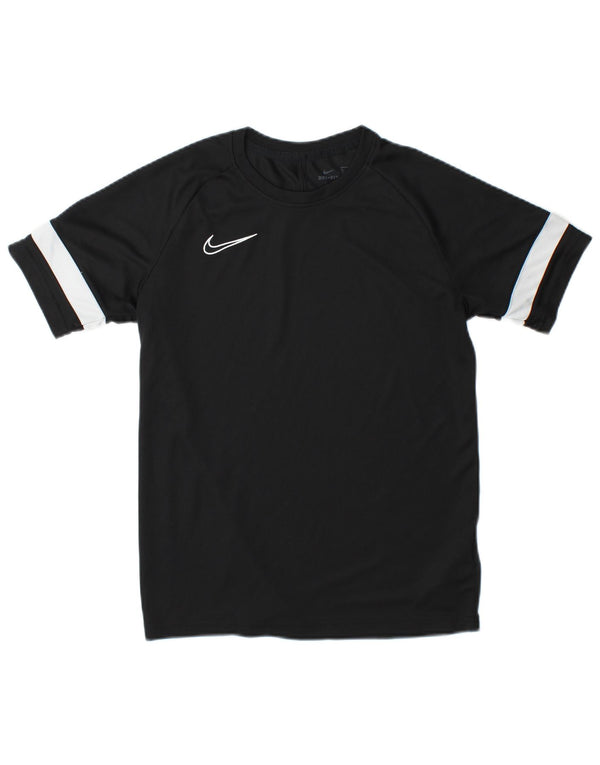 Nike Boys Dri Fit T-Shirt Top 13-14 Years XL Black Colourblock Poliester