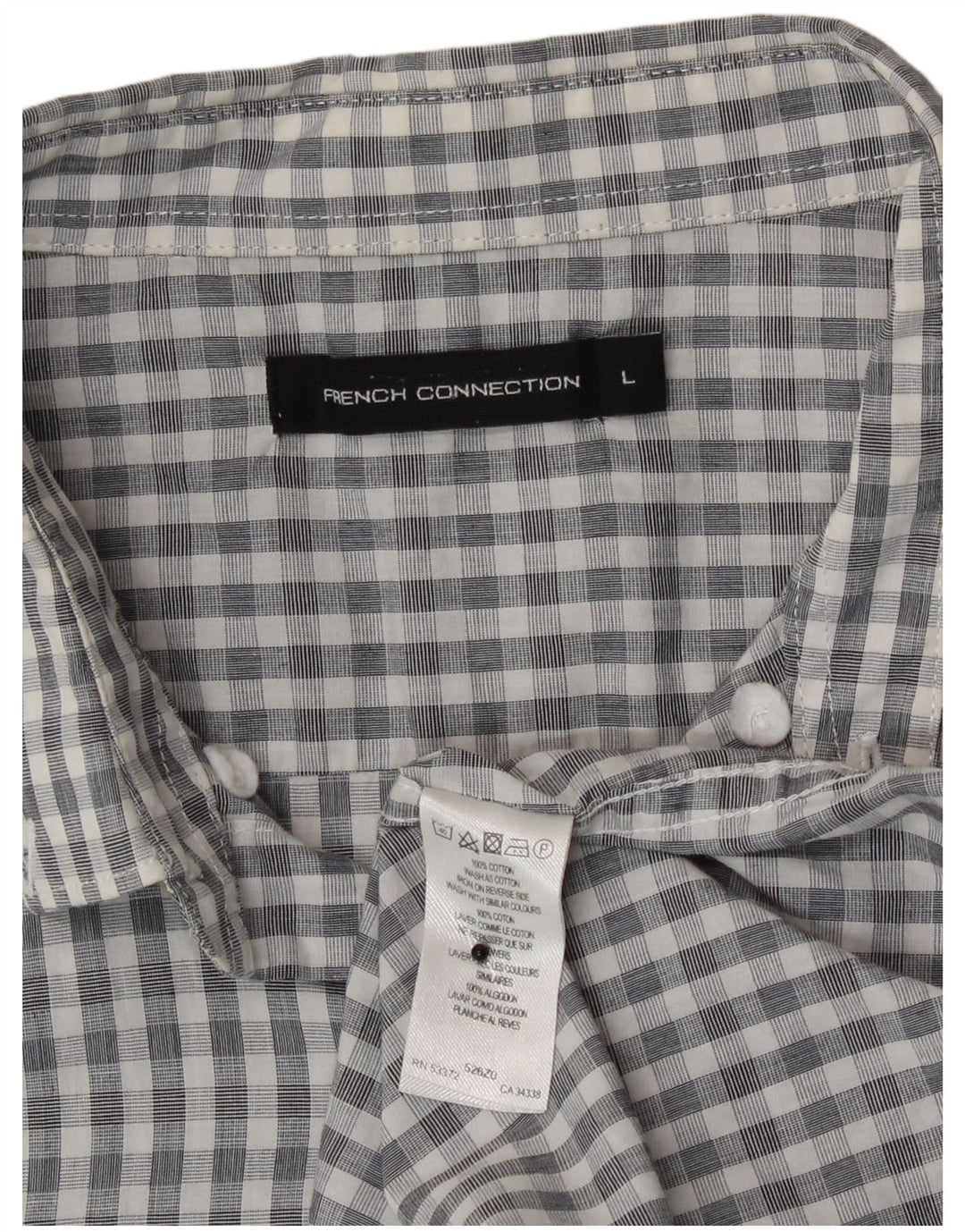 French Connection muška košulja Large Grey Gingham pamuk